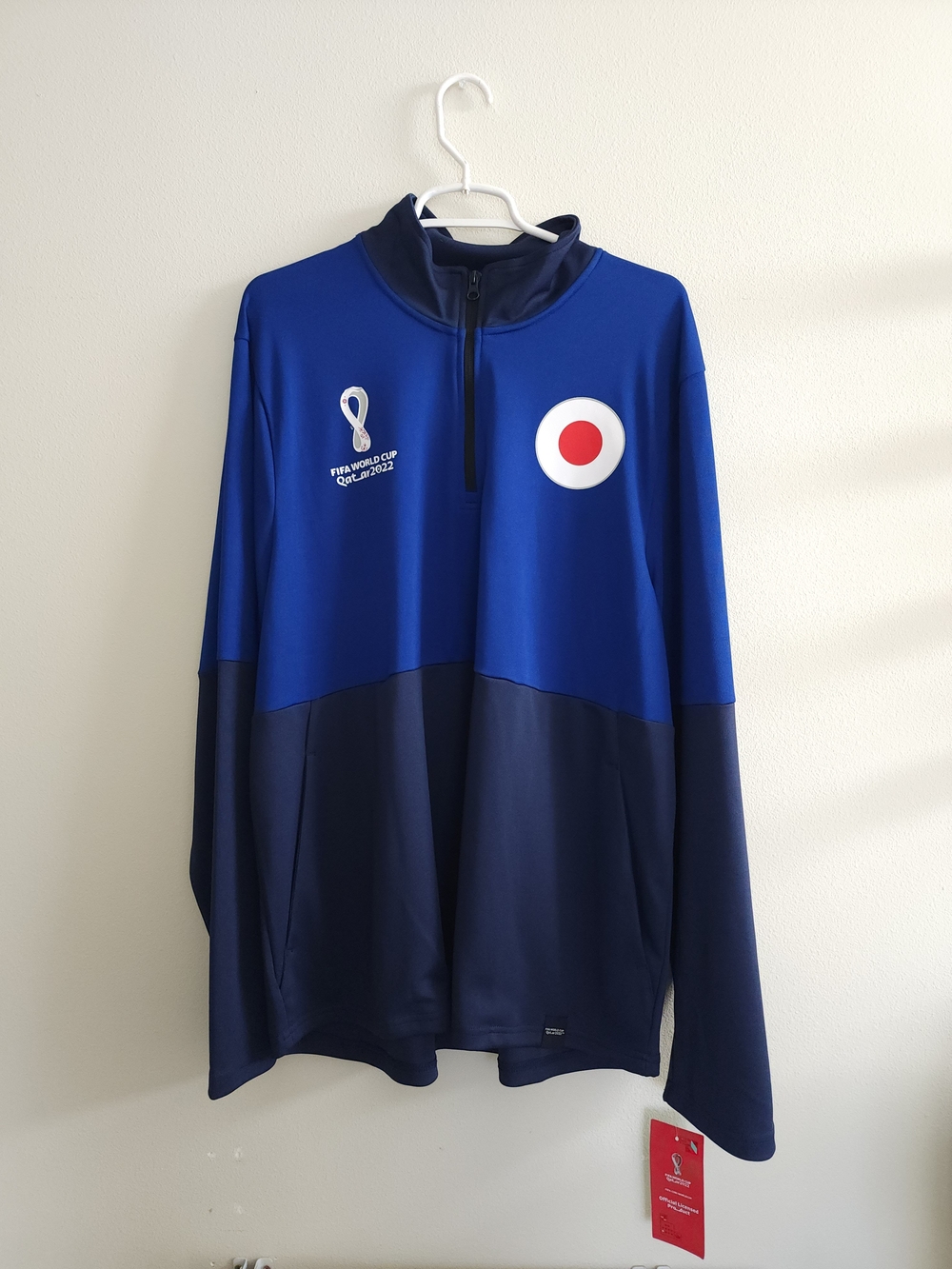 Fifa World Cup Japan Men's Two-Tone Blue Quarter-Zip Lightweight Pullover